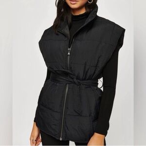 Dynamite Black Belted Puffer Vest